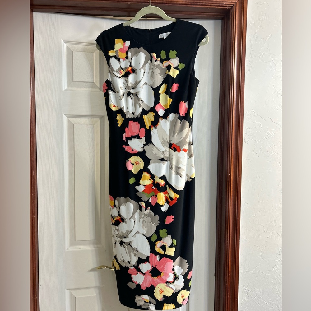 London Times Sleeve Less Floral Dress - Picture 3 of 9